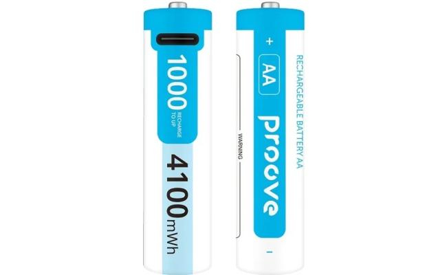 Proove AA Type-C Compact Energy Pro 4100mAh Lithium-ion 2-pack White Rechargeable Batteries